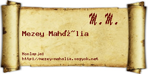 Mezey Mahália névjegykártya